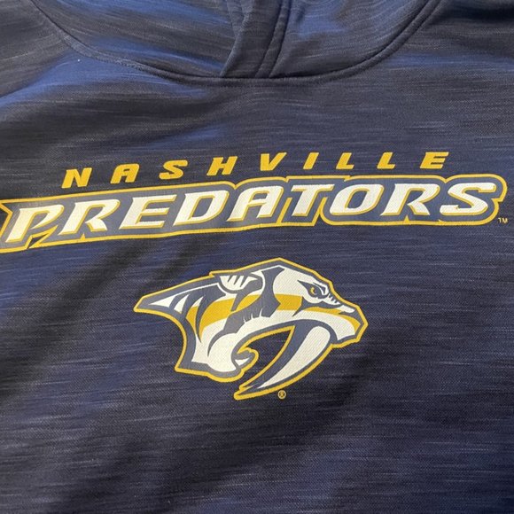NHL Nashville Predators Preds Boys/Girls Size 12-14 Navy Blue Hoodie Mascot EUC - Picture 2 of 4
